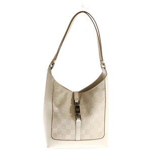 GUCCI GG Canvas Jackie Hobo Shoulder Bag Ivory White